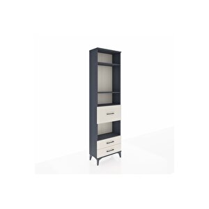 Arges Dolap 4 Raflı 3 Çekmeceli 60x30x221 Antrasit-aytaşı