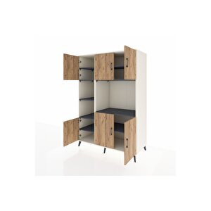 Kronos Dolap 9 Raflı 6 Kapaklı 132x59x195 Aytaşı-çam/antrasit