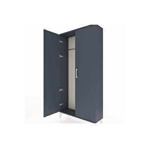 Arges Dolap 2 Kapaklı Tek Askılı 88x30x182 Antrasit-antrasit