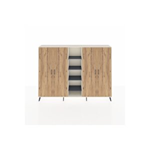 Arges Dolap 12 Raflı 4 Kapaklı 220x30x163 Aytaşı-çam/antrasit