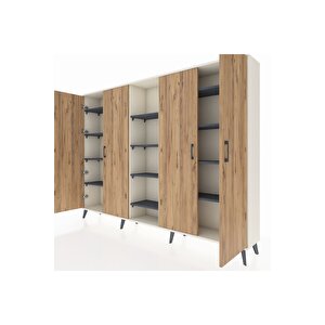 Arges Dolap 12 Raflı 4 Kapaklı 220x30x163 Aytaşı-çam/antrasit