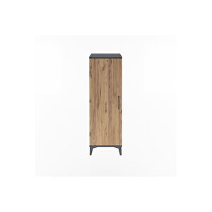 Arges Dolap Tek Raflı Tek Kapaklı Tek Askılı 44x30x134 Antrasit-çam