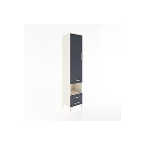 Hyperion Dolap 3 Raflı 3 Çekmeceli Tek Askılı 44x44x221 Aytaşı-antrasit