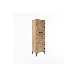 Arges Dolap 2 Raflı 3 Çekmeceli 2 Kapaklı 44x30x134 Çam-çam