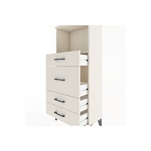 Hyperion Dolap Tek Raflı 4 Çekmeceli 60x44x134 Aytaşı-aytaşı