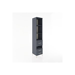Hyperion Dolap 4 Raflı 3 Çekmeceli 44x44x221 Antrasit-antrasit
