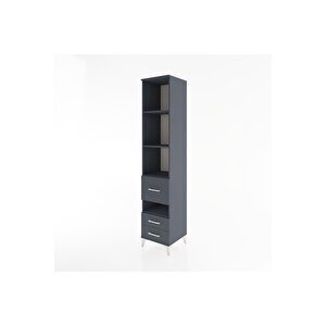 Hyperion Dolap 4 Raflı 3 Çekmeceli 44x44x221 Antrasit-antrasit