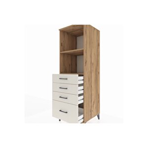Kronos Dolap 2 Raflı 4 Çekmeceli 60x59x182 Çam-aytaşı