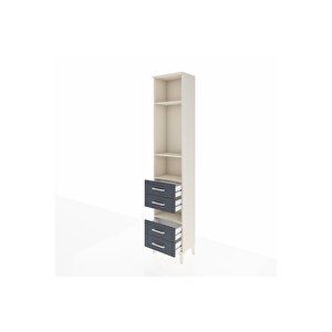 Arges Dolap 4 Raflı 4 Çekmeceli 44x30x221 Aytaşı-antrasit