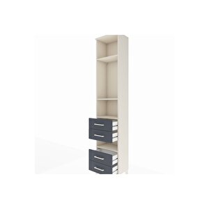 Arges Dolap 4 Raflı 4 Çekmeceli 44x30x221 Aytaşı-antrasit