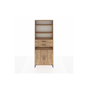 Arges Dolap 5 Raflı 2 Çekmeceli 2 Kapaklı 88x30x221 Çam-çam