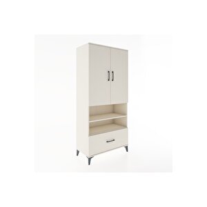 Hyperion Dolap 3 Raflı Tek Çekmeceli Tek Askılı 88x44x195 Aytaşı-aytaşı