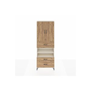 Arges Dolap 5 Raflı 3 Çekmeceli 2 Kapaklı 88x30x243 Aytaşı-çam