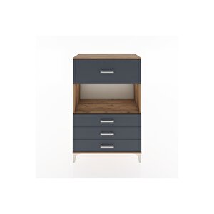 Hyperion Dolap Tek Raflı 4 Çekmeceli 88x44x134 Çam-antrasit