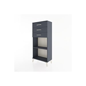 Hyperion Dolap Tek Raflı 3 Çekmeceli 60x44x134 Antrasit-antrasit