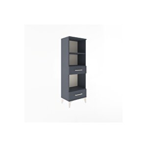 Arges Dolap 3 Raflı 2 Çekmeceli 44x30x134 Antrasit-antrasit