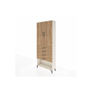 Arges Dolap 3 Raflı 4 Çekmeceli 2 Kapaklı 88x30x221 Aytaşı-çam