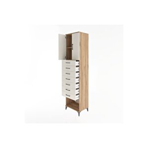 Hyperion Dolap 2 Raflı 7 Çekmeceli 2 Kapaklı 60x44x243 Çam-aytaşı