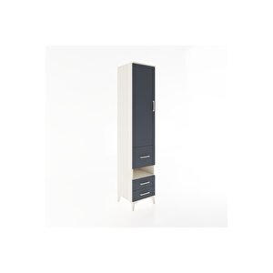 Hyperion Dolap 4 Raflı 3 Çekmeceli Tek Kapaklı 44x44x221 Aytaşı-antrasit