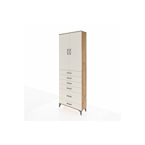 Arges Dolap 3 Raflı 6 Çekmeceli 2 Kapaklı 88x30x243 Çam-aytaşı
