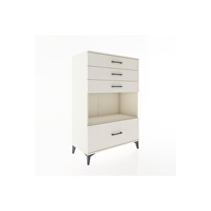 Hyperion Dolap Tek Raflı 4 Çekmeceli 88x44x134 Aytaşı-aytaşı