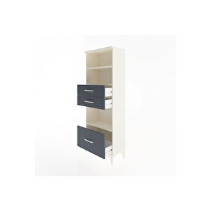 Arges Dolap 3 Raflı 3 Çekmeceli 60x30x163 Aytaşı-antrasit