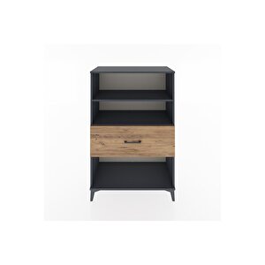 Hyperion Dolap 2 Raflı Tek Çekmeceli 88x44x134 Antrasit-çam