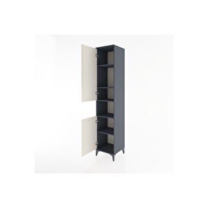 Hyperion Dolap 5 Raflı 2 Kapaklı 44x44x221 Antrasit-aytaşı