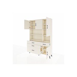 Arges Gardrop 9 Raflı 4 Çekmeceli 4 Kapaklı 132x30x195 Aytaşı-aytaşı