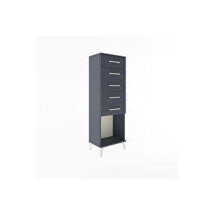 Arges Dolap 5 Çekmeceli 44x30x134 Antrasit-antrasit