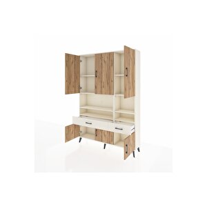 Arges Dolap 8 Raflı 2 Çekmeceli 6 Kapaklı 132x30x195 Aytaşı-çam/aytaşı