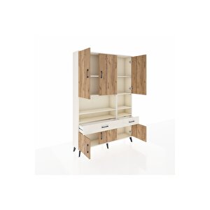 Arges Dolap 8 Raflı 2 Çekmeceli 6 Kapaklı 132x30x195 Aytaşı-çam/aytaşı