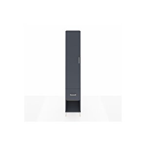 Hyperion Dolap 3 Raflı Tek Çekmeceli Tek Askılı 44x44x243 Antrasit-antrasit