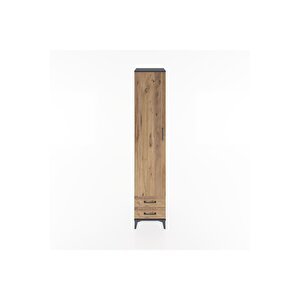 Hyperion Dolap 5 Raflı 2 Çekmeceli Tek Kapaklı 44x44x221 Antrasit-çam