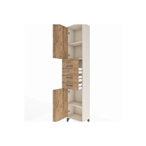 Arges Dolap 3 Raflı 3 Çekmeceli 2 Kapaklı 44x30x221 Aytaşı-çam