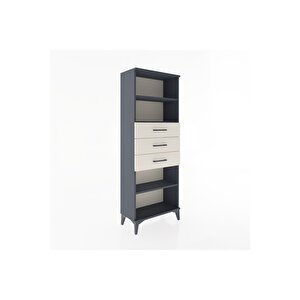 Arges Dolap 3 Raflı 3 Çekmeceli 60x30x163 Antrasit-aytaşı