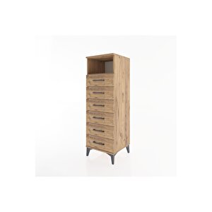 Hyperion Dolap Tek Raflı 6 Çekmeceli 44x44x134 Çam-çam