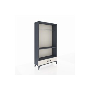 Arges Dolap 2 Raflı Tek Çekmeceli Tek Askılı 88x30x163 Antrasit-aytaşı