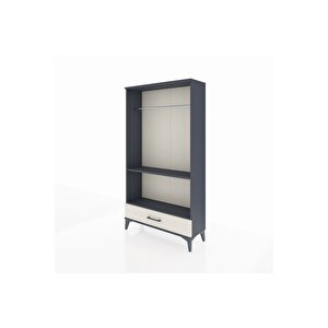 Arges Dolap 2 Raflı Tek Çekmeceli Tek Askılı 88x30x163 Antrasit-aytaşı