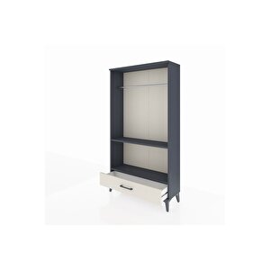Arges Dolap 2 Raflı Tek Çekmeceli Tek Askılı 88x30x163 Antrasit-aytaşı