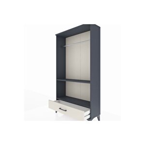 Arges Dolap 2 Raflı Tek Çekmeceli Tek Askılı 88x30x163 Antrasit-aytaşı