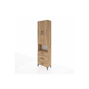 Arges Dolap 3 Raflı 3 Çekmeceli Tek Askılı 60x30x221 Çam-çam