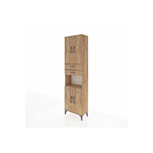 Arges Dolap 4 Raflı 2 Çekmeceli 4 Kapaklı 60x30x221 Çam-çam