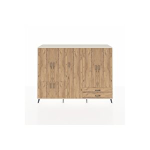 Hyperion Dolap 12 Raflı 2 Çekmeceli 7 Kapaklı 220x44x163 Aytaşı-çam