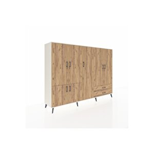 Hyperion Dolap 12 Raflı 2 Çekmeceli 7 Kapaklı 220x44x163 Aytaşı-çam