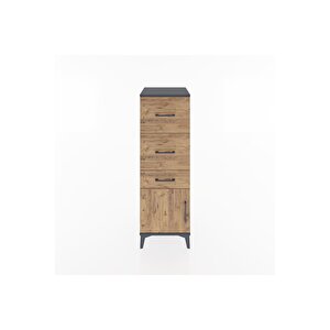 Hyperion Dolap 3 Çekmeceli Tek Kapaklı 44x44x134 Antrasit-çam