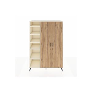 Hyperion Dolap 7 Raflı 2 Kapaklı Tek Askılı 132x44x195 Aytaşı-çam/aytaşı