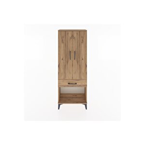 Arges Dolap 3 Raflı Tek Çekmeceli 2 Kapaklı 60x30x163 Çam-çam