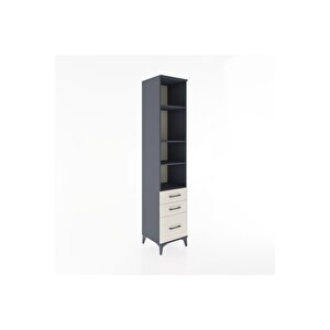 Hyperion Dolap 4 Raflı 3 Çekmeceli 44x44x221 Antrasit-aytaşı