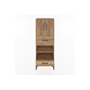 Hyperion Dolap 4 Raflı 2 Çekmeceli 2 Kapaklı 60x44x163 Çam-çam